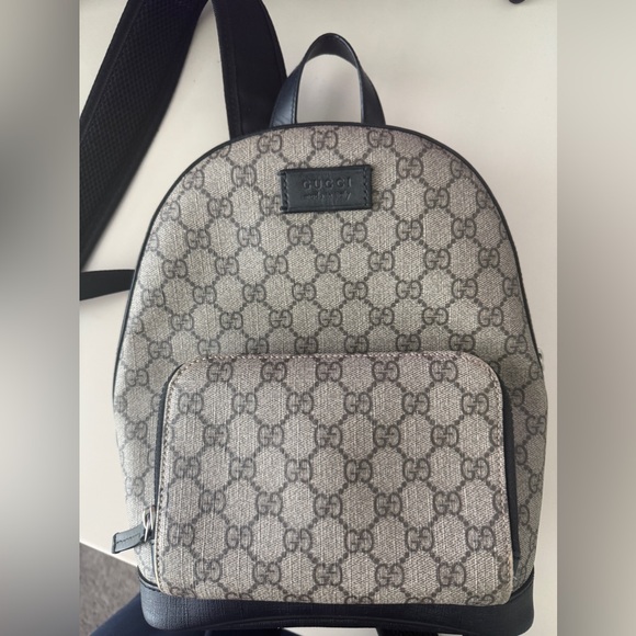 Gucci Backpack GG Supreme Small Beige/Ebony - Picture 1 of 7